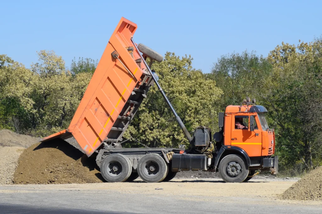 Dump truck gravel delivery in Calgary