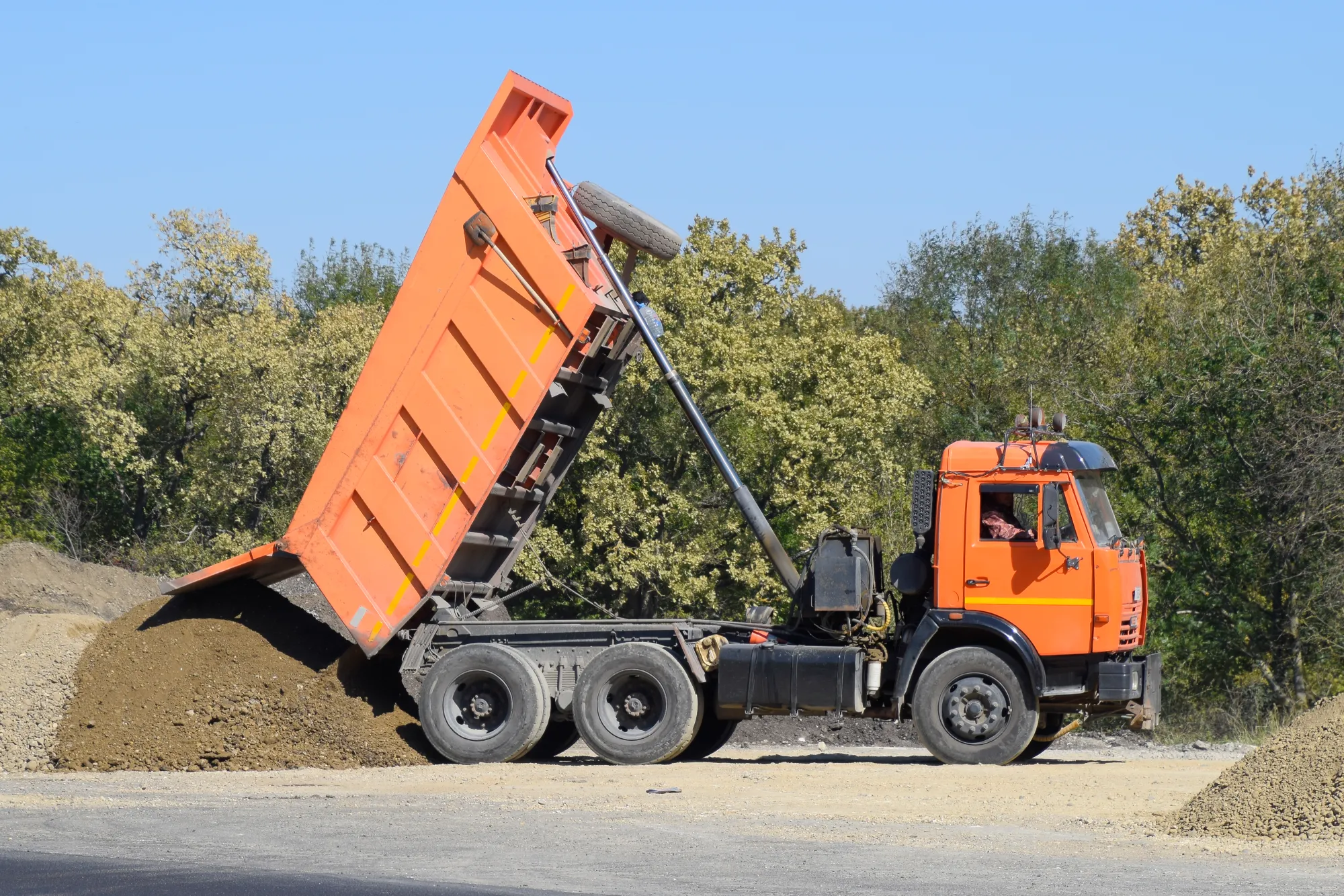 Dump truck gravel delivery in Calgary